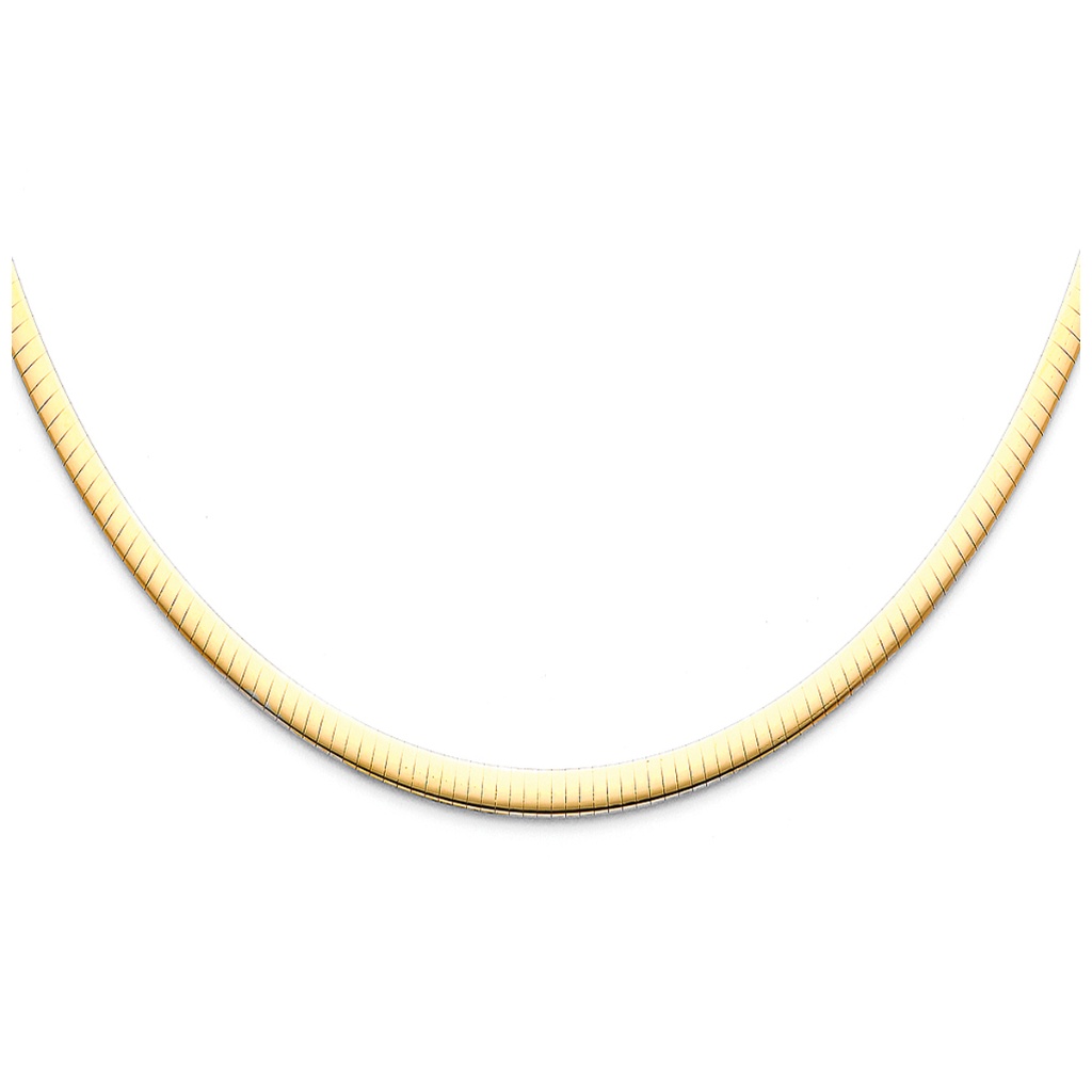 14k Yellow 4mm Reversible Omega Necklace - 18 3459$